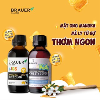 Siro Tự Nhiên trị ho khan, khô họng Brauer Dry Cough Manuka
